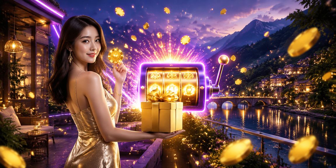 Giao diện slot game neon tại Sapa với hiệu ứng ánh sáng rực rỡ ban đêm